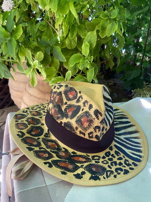 Painted hat new, one size