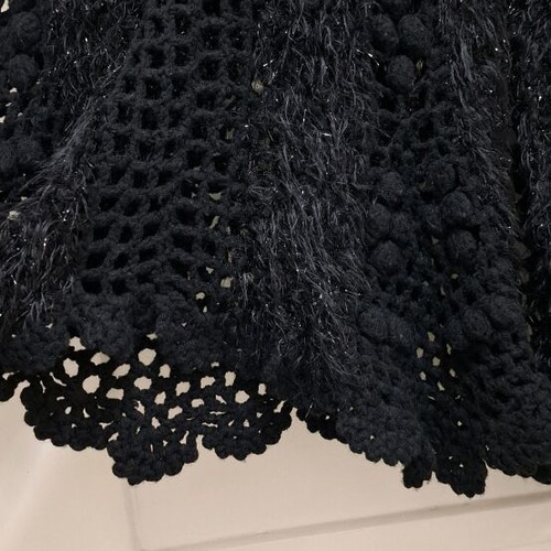 Knitted cardigan with hood and buttons size M like new, black