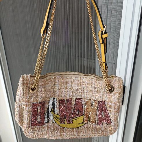 Zara knitted shoulder bag like new, multicolor