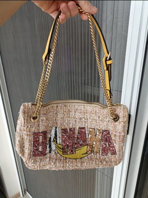 Zara knitted shoulder bag like new, multicolor