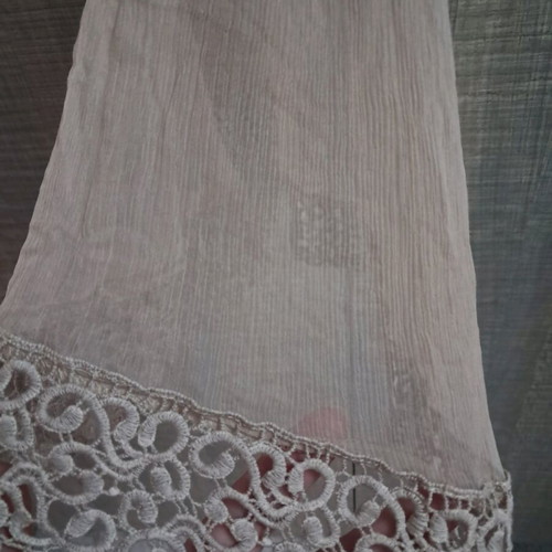 Semi-transparent silk short dress with embroidery LMLULU like new, beige