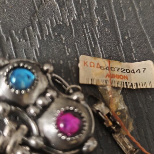 Vintage Minion Bracelet 925 Silver with Multicolored Semi-Precious Stones new