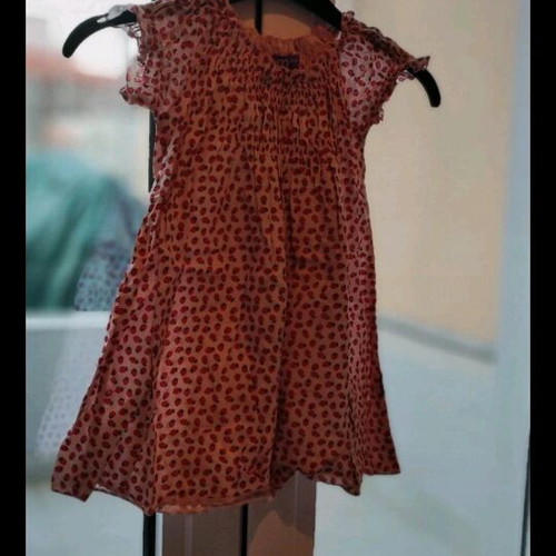 Children's dress Sam 0 13 like new, red and pink, age 3