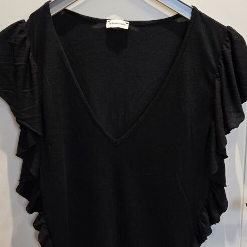 Intimissimi black blouse with ruffles, size S