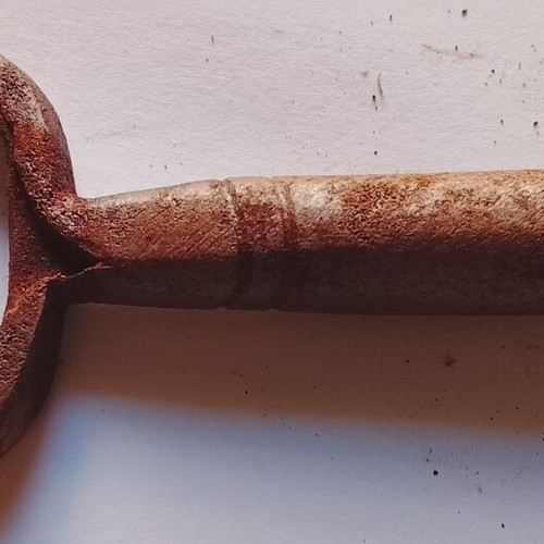 Handmade iron key used, 14cm, late 19th century from Ioannina mansion