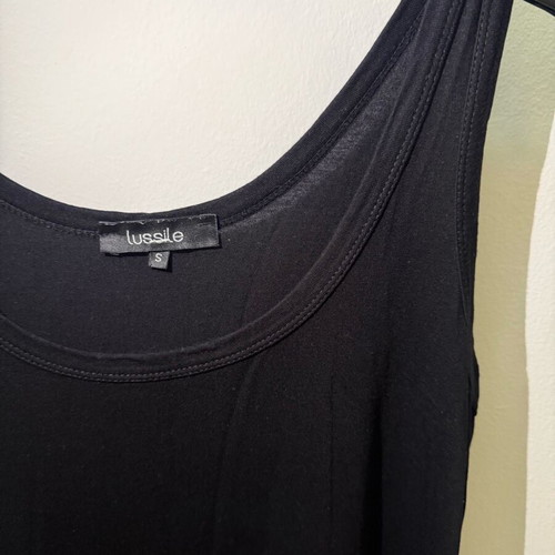 Lussile black maxi dress used, size S with elastic fit