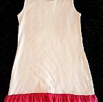  Καλοκαιρινό φόρεμα άσπρο με κόκκινο τελείωμα, για κορίτσι 9-10 ετών σχεδόν αφόρετο