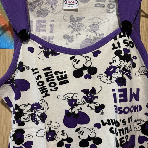 Fawn cotton sleepwear set like new, white and purple, size M