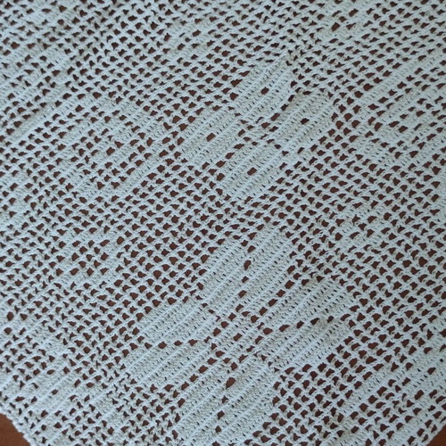 Set of 3 handmade white filet crochet pieces 100% cotton