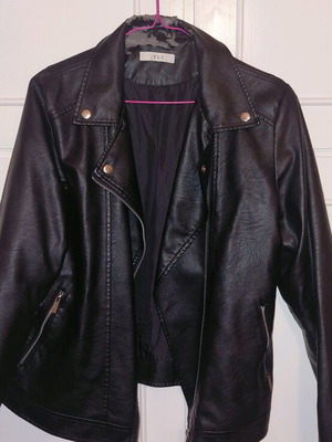 Biker jacket μεταχειρισμένο, μέγεθος large, μαύρο, μάρκας Anel