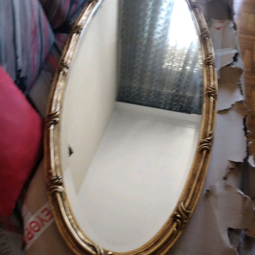 Oval mirror used with gold frame, 1980s, 1.45x58 cm