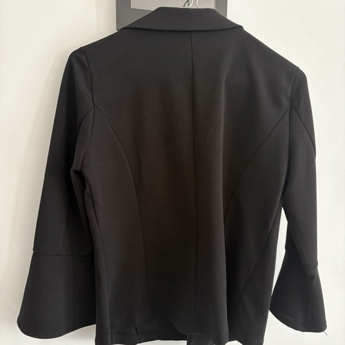 Black tailored jacket with flared sleeves, size S
