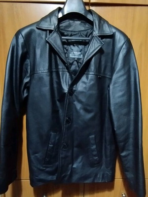 Men's leather jacket like new, black, size M