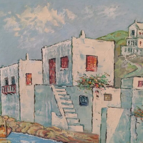 Signed embossed painting like new 62x52 cm