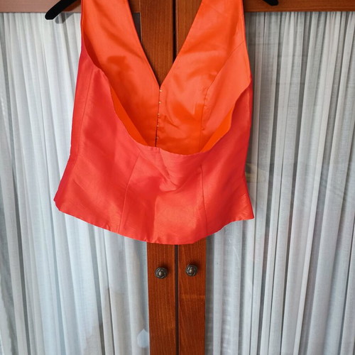 Women's set orange taffeta fabric like new