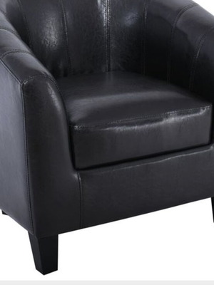Black leatherette armchair like new, 73x69x75 cm