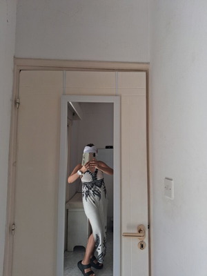 Maxi Dress Makis Tselios Fashion like new, black and white ethnic chic
