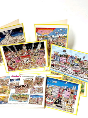 Fazzino's Favorite Cityscapes set of 8 cards used 1997