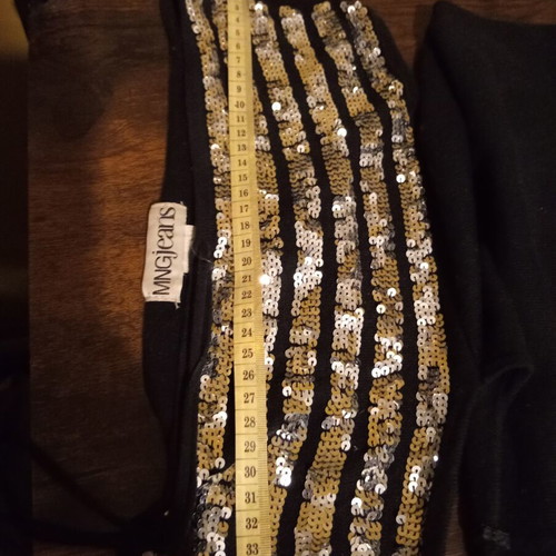 MNG Jeans Halterneck Top L New Black Silver Sequins
