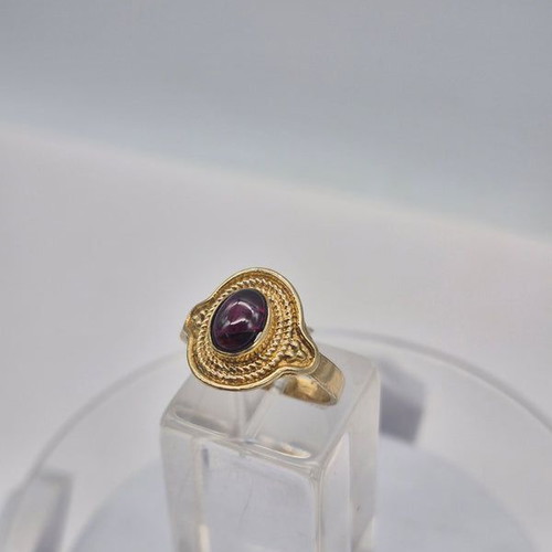 Red Garnet Crystal Brass Ring new