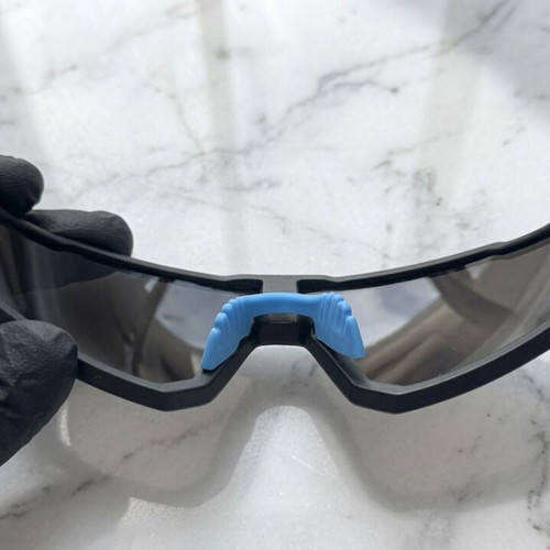Sport Shield sunglasses like new, black-cyan blue mirror lenses