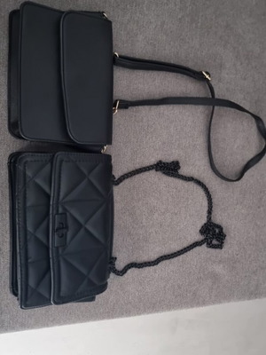 Women's shoulder bags pack like new, black, sizes 19x15 and 23x15 cm