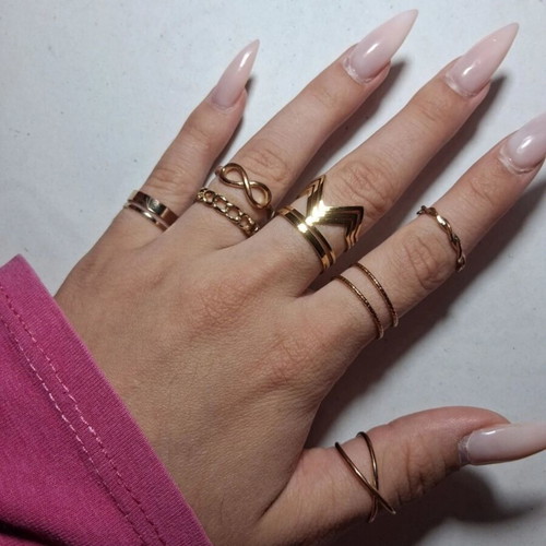 Rings and earrings like new, colorful and gold-tone jewelry