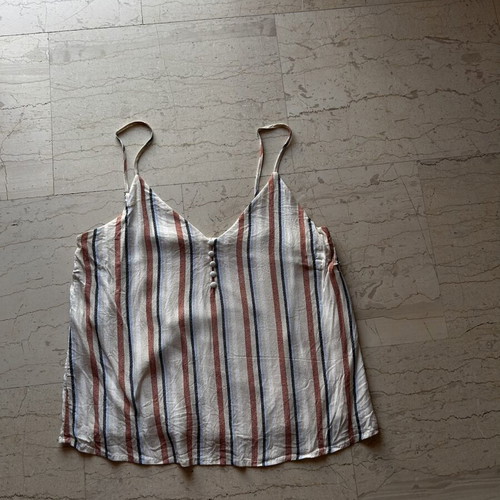 Striped Stradivarius top like new, size L, beige and brown
