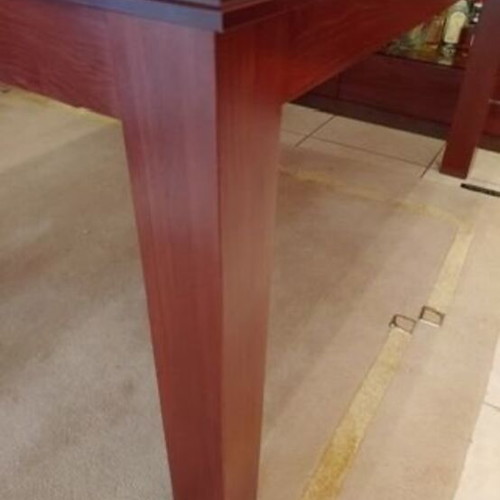 Dining set with six chairs like new, cherry wood finish