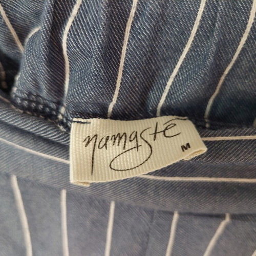 Namaste cotton pants like new, ankle length, white and blue