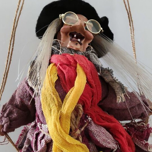 Witch figure used with sound and light-up hair