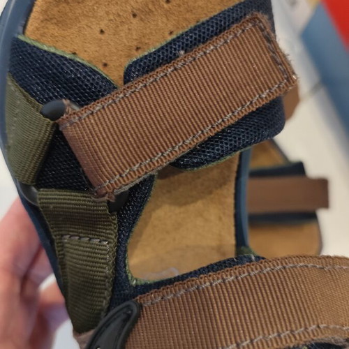 Primigi children's leather sandals size 28 new, blue and brown