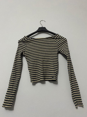 Striped crop top used, size L, multicolor