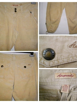 Τζιν βερμούδες Aeropostale μεταχειρισμένες, οργανικό βαμβάκι, ώχρα