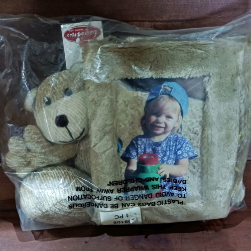 Children's photo album with plush teddy bear new