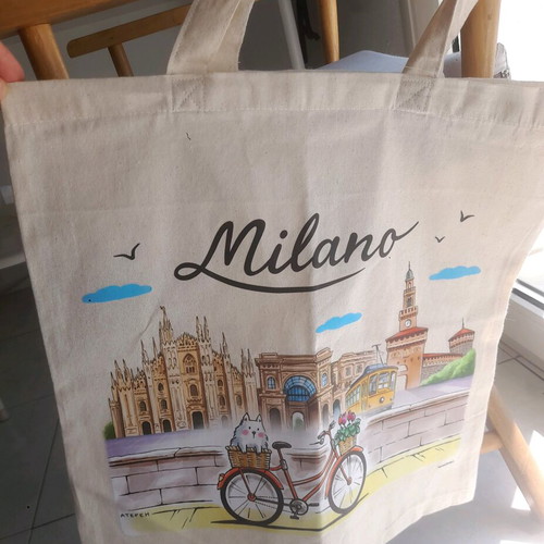 Tote bag Milano new, shoulder, beige multicolor