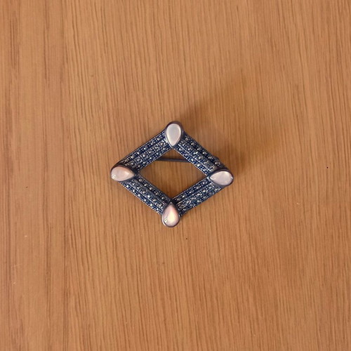 Vintage Rhombus Brooch Silver 925 like new