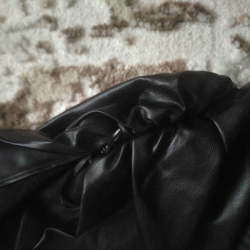 Zara leatherette draped top used, black, size S