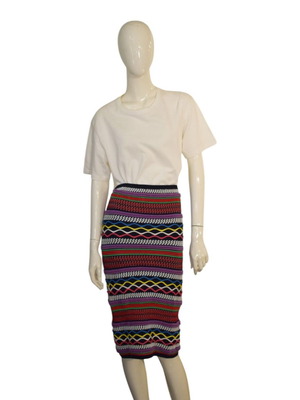 Dsquared2 πολύχρωμη πλεκτή pencil midi φούστα σαν καινούργιο, μέγεθος M