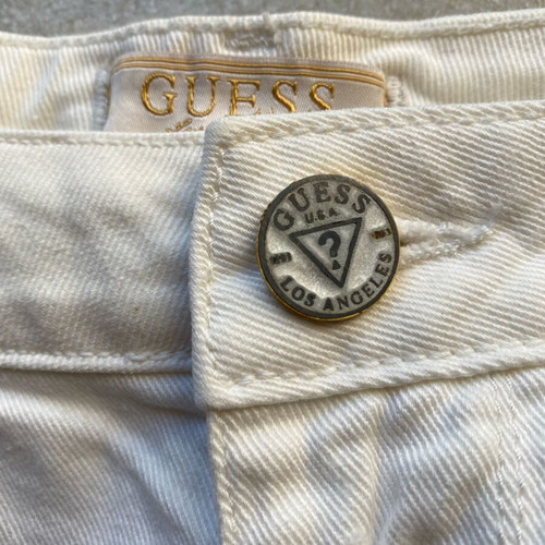 Guess denim mini skirt white like new, size L