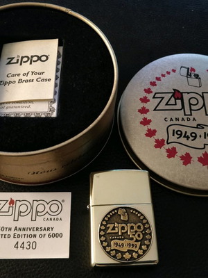 Zippo 50th Anniversary Brass Niagara Falls used collectible lighter