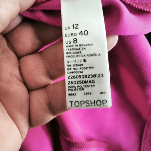 Topshop One-Shoulder Dress New, Pink, Size L