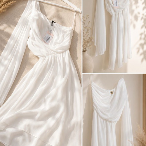 Lynne white one shoulder dress new with tag