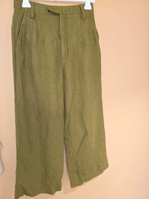 ZARA linen pants size M like new, green