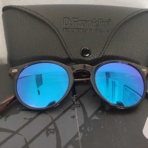 D.Franklin sunglasses new brown tortoise with blue mirror lens