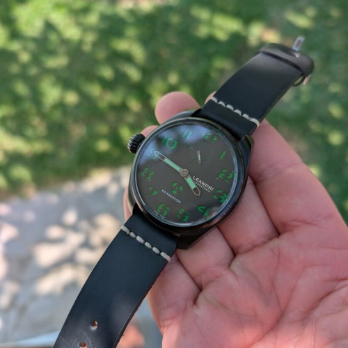 Leandri Laboratorio 48mm Flieger watch with Unitas movement, like new