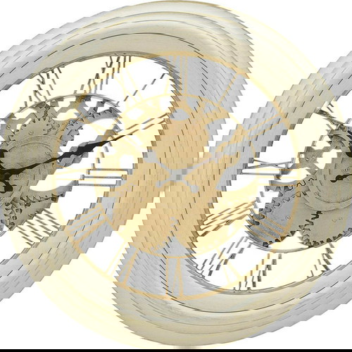 Ρολόι τοίχου Inart πλαστικό λευκό/χρυσό 36 εκ. καινούργιο αναλογικό