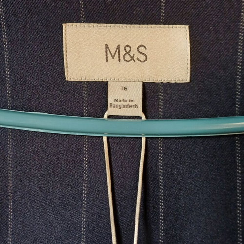 Marks & Spencer women's navy blue collarless jacket new