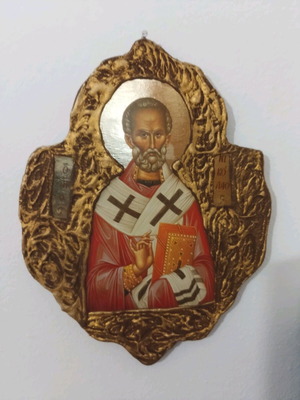 Εικόνα ακανόνιστη Αγίου Νικολάου καινούργια, διάσταση 32x25
