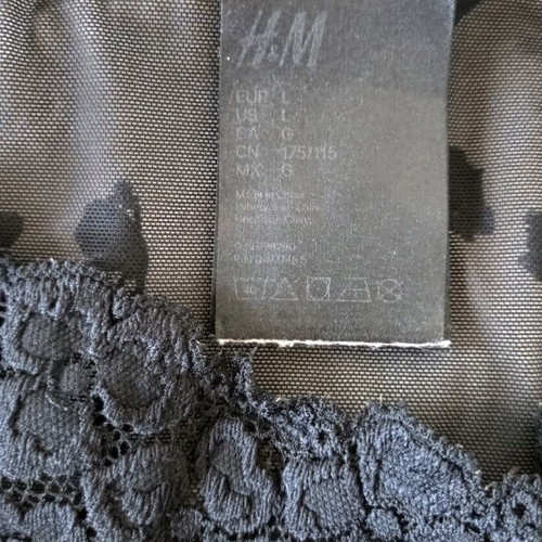 H&M black lace slip large new